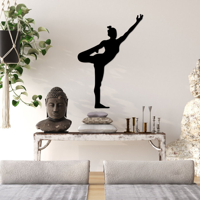 Wallity Yoga 19 Escultura de pared de metal negra